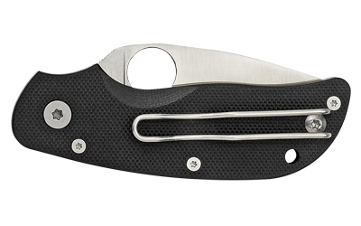 Spyderco Cat Folding Knife, 2.44in 440C/Satin Plane Edge w/ Black G10 Grip (C129GP)