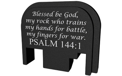 Bastion Glock Slide Back Plate Psalm 144:1 (BASGL-SLD-BW-PSM144)