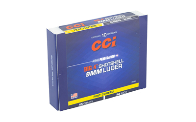 9MM CCI Shotshells #4 Shot 45Gr. (3712CC)